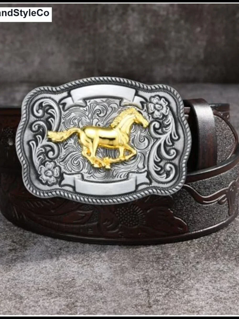 Western Cowboy Belt Buckle, Zinc Alloy, Rodeo Antique Metal Snap-On